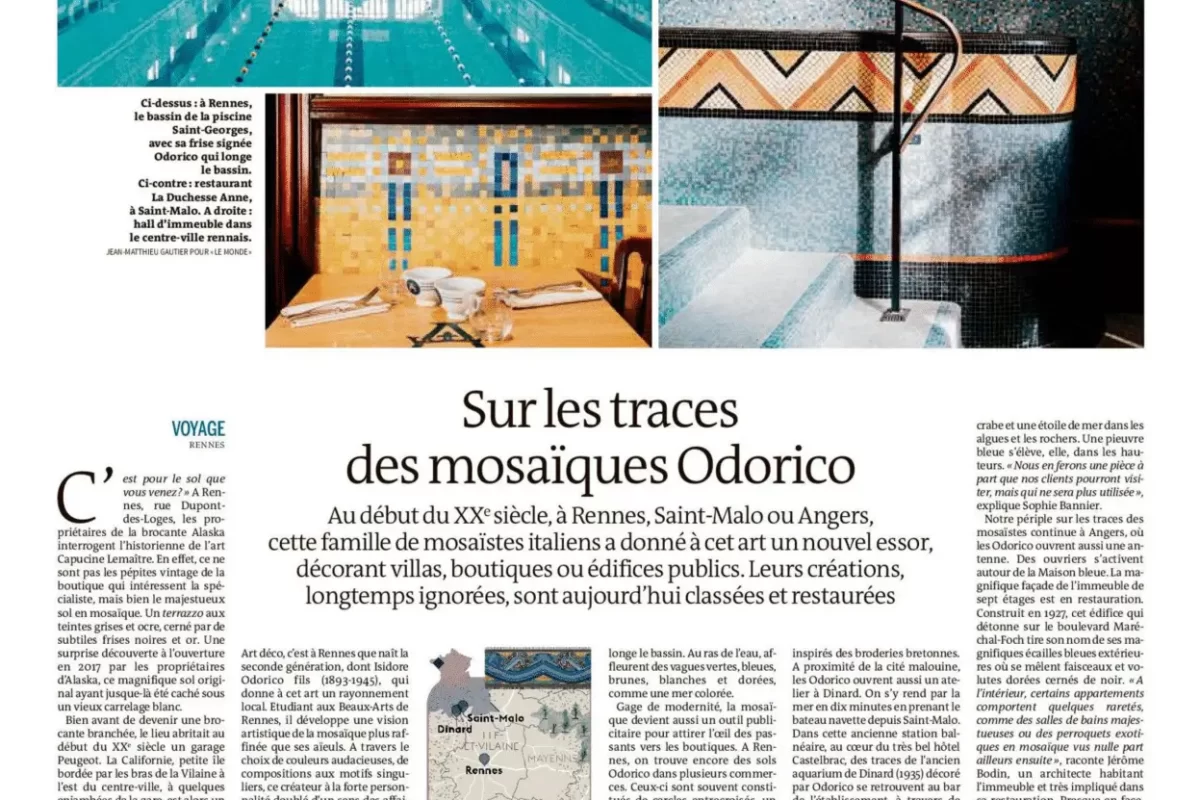 Article le Monde - Hôtel d'Anjou